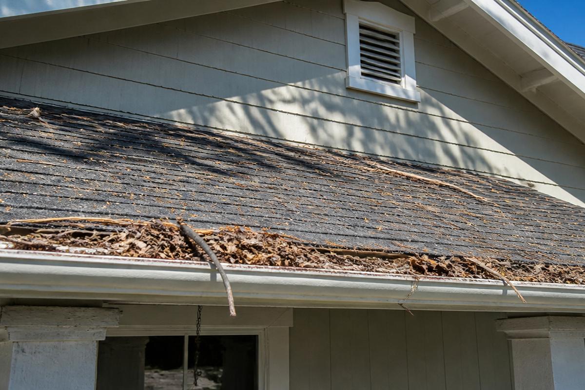 roof with dry debris